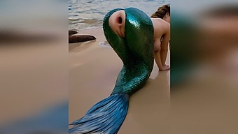 A Stranger Penetrates A Mermaid Vigorously On The Coast, Damaging Her Delicate Anus, Showing A Gaping Hole In Outdoor Anal Encounter - Ai-Generated Porn